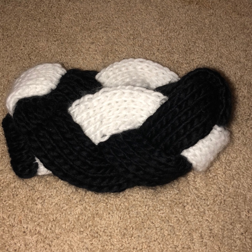 Black and White Knitted Headband